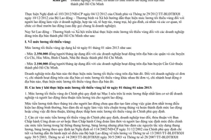Công văn 13344/SLĐTBXH-LĐ triển khai quy định mức lương tối thiểu vùng