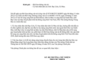 Công văn 10712/VPCP-KTN bổ sung cảng biển Hoàn Khoai Cà Mau cảng biển Gành Hào