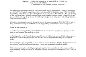 Công văn 2250/TTg-KTN xử lý sắp xếp trạm thu phí đường bộ khi Quỹ bảo trì đường