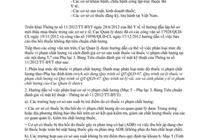 Công văn 20332/QLD-CL hướng dẫn phân loại mức độ vi phạm chất lượng thuốc