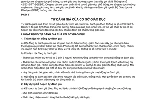 Công văn 8987/BGDĐT-KTKĐCLGD hướng dẫn tự đánh giá đánh giá ngoài cơ sở giáo dục
