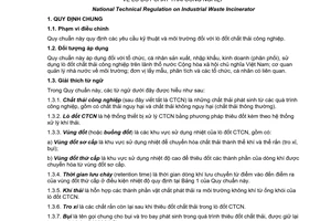 Quy chuẩn kỹ thuật quốc gia QCVN 30:2012/BTNMT về lò đốt chất thải công nghiệp do Bộ Tài nguyên và Môi trường ban hành