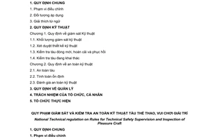 Quy chuẩn kỹ thuật quốc gia QCVN 50: 2012/BGTVT về quy phạm giám sát và kiểm tra an toàn kỹ thuật tàu thể thao, vui chơi giải trí do Bộ Giao thông vận tải ban hành