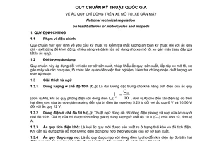 Quy chuẩn kỹ thuật quốc gia QCVN 47:2012/BGTVT về  ắc quy chì dùng trên xe mô tô, xe gắn máy do Bộ Giao thông vận tải ban hành