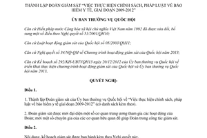 Nghị quyết 551/NQ-UBTVQH13 năm 2012 thành lập Đoàn giám sát