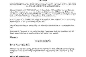 Thông tư 22/2012/TT-BTNMT việc lập và thực hiện Kế hoạch quản lý tổng hợp