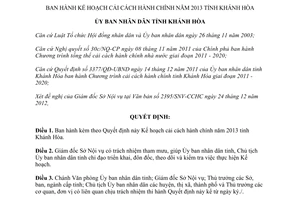 Quyết định số 3275/QĐ-UBND kế hoạch cải cách hành chính năm 2013