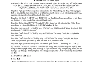 Chương trình 4646/CTPH-BVHTTDL-HLHPNVN phối hợp giữa Bộ Văn hóa Thể thao Du lịch