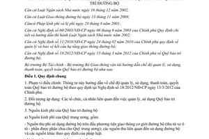 Thông tư liên tịch 230/2012/TTLT-BTC-BGTVT hướng dẫn chế độ quản lý sử dụng quỹ