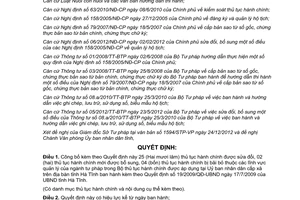 Quyết định 3961/QĐ-UBND năm 2012 công bố thủ tục hành chính được áp dụng