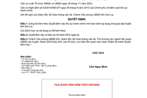 Quyết định 2881/QĐ-UBND năm 2012 công bố thủ tục hành chính tỉnh Sơn La