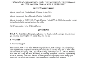 Quyết định 2088/QĐ-TTg năm 2012 Đề án ngăn chặn gia cầm nhập khẩu trái phép