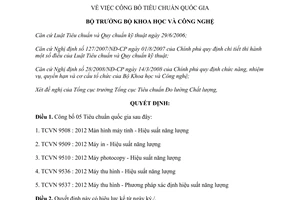 Quyết định 3563/QĐ-BKHCN năm 2012 công bố Tiêu chuẩn quốc gia