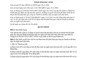 Quyết định 169/2012/QĐ-UBND khoản thu hồi qua công tác thanh tra nộp ngân sách nhà nước Bắc Ninh