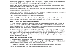 Thông tư 232/2012/TT-BTC hướng dẫn kế toán áp dụng đối với doanh nghiệp bảo hiểm