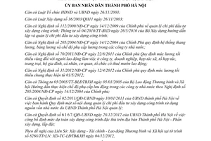 Quyết định 6168/QĐ-UBND năm 2012 công bố đơn giá xây dựng công trình Hà Nội