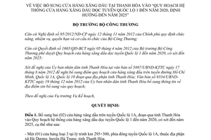 Quyết định 8142/QĐ-BCT năm 2012 bổ sung cửa hàng xăng dầu tại Thanh Hóa