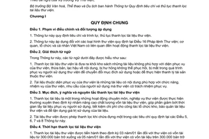 Thông tư 21/2013/TT-BVHTTDL tiêu chí thủ tục thanh lọc tài liệu thư viện