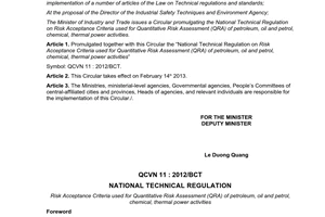 Circular No. 50/2012/TT-BCT promulgating the national technical regulation