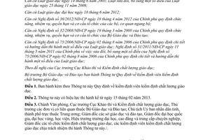 Thông tư 60/2012/TT-BGDĐT kiểm định viên kiểm định chất lượng giáo dục