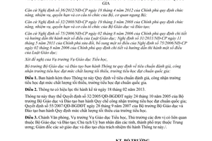 Thông tư 59/2012/TT-BGDĐT công nhận trường tiểu học đạt chuẩn quốc gia