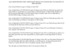 Thông tư 29/2012/TT-BTNMT phương tiện thiết bị kỹ thuật lực lượng thanh tra