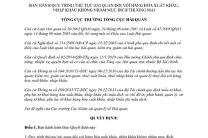 Quyết định 3125/QĐ-TCHQ năm 2013  thủ tục hải quan hàng hóa xuất nhập khẩu