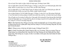 Thông tư 47/2012/TT-BCT Quy chuẩn kỹ thuật Quốc gia trang thiết bị phụ trợ