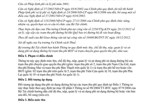 Thông tư 233/2012/TT-BTC mức thu chế độ thu nộp quản lý sử dụng phí sử dụng