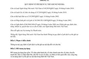 Thông tư 35/2012/TT-NHNN phí dịch vụ thẻ ghi nợ nội địa