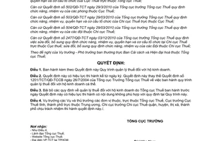 Quyết định 2248/QĐ-TCT năm 2012 Quy trình quản lý thuế đối với hộ kinh doanh