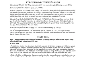 Quyết định 525/QĐ-UBND 2012 phát triển sự nghiệp thể dục thể thao Tuyên Quang 2015 2020