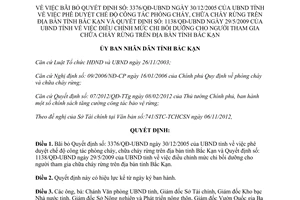 Quyết định 2008/QĐ-UBND bãi bỏ Quyết định 3376/QĐ-UBND và Quyết định 1138/QĐ-UBND Bắc Kạn