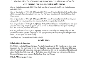 Quyết định 368/QĐ-HQKG năm 2012 chức năng nhiệm vụ quyền hạn cơ cấu tổ chức