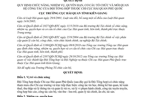 Quyết định 369/QĐ-HQKG năm 2012 chức năng nhiệm vụ quyền hạn cơ cấu tổ chức