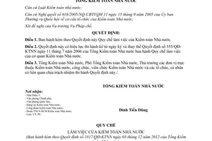 Quyết định 1817/QĐ-KTNN năm 2012 Quy chế làm việc của Kiểm toán Nhà nước