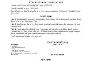Quyết định 3926/QĐ-UBND năm 2012 thủ tục hành chính thực hiện dự án đầu tư Quảng Nam