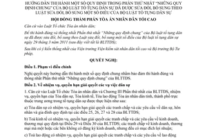 Nghị quyết 03/2012/NQ-HĐTP hướng dẫn Bộ luật tố tụng dân sự đã được sửa đổi