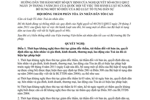 Nghị quyết 02/2012/NQ-HĐTP hướng dẫn Nghị quyết 60/2011/QH12