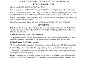 Quyết định 56/2012/QĐ-UBND sửa đổi quy định phân cấp quản lý chất thải Tây Ninh