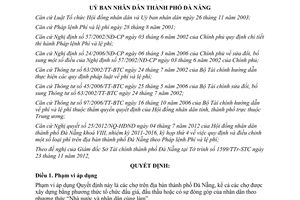 Quyết định 54/2012/QĐ-UBND quy định mức thu quản lý sử dụng phí chợ Đà Nẵng