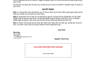 Quyết định 3058/QĐ-UBND năm 2012 công bố thủ tục hành chính thuộc thẩm quyền