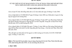 Quyết định 2293/QĐ-UBND 2012 phân vùng sử dụng tổng hợp đới bờ Thừa Thiên Huế