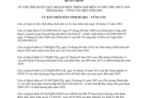 Quyết định 2641/QĐ-UBND 2012 Quy hoạch chế biến tiêu thụ thủy sản 2020 Bà Rịa Vũng Tàu