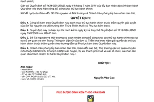 Quyết định 2298/QĐ-UBND năm 2012 công bố thủ tục hành chính Sở Tài nguyên