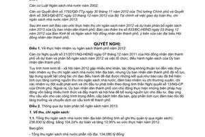 Nghị quyết 18/2012/NQ-HĐND dự toán và phân bổ ngân sách thành phố Hồ Chí Minh