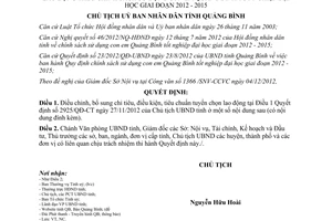 Quyết định 3024/QĐ-CT năm 2012 điều chỉnh chỉ tiêu điều kiện tiêu chuẩn tuyển