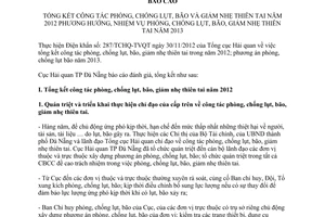 Báo cáo 1907/BC-HQĐNg tổng kết công tác phòng chống lụt bão giảm nhẹ thiên tai