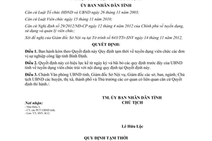 Quyết định 662/QĐ-UBND 2012 tuyển dụng viên chức đơn vị sự nghiệp công lập Bình Định