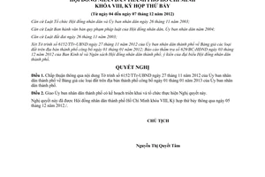 Nghị quyết 21/2012/NQ-HĐND bảng giá đất trên địa bàn thành phố Hồ Chí Minh 2013